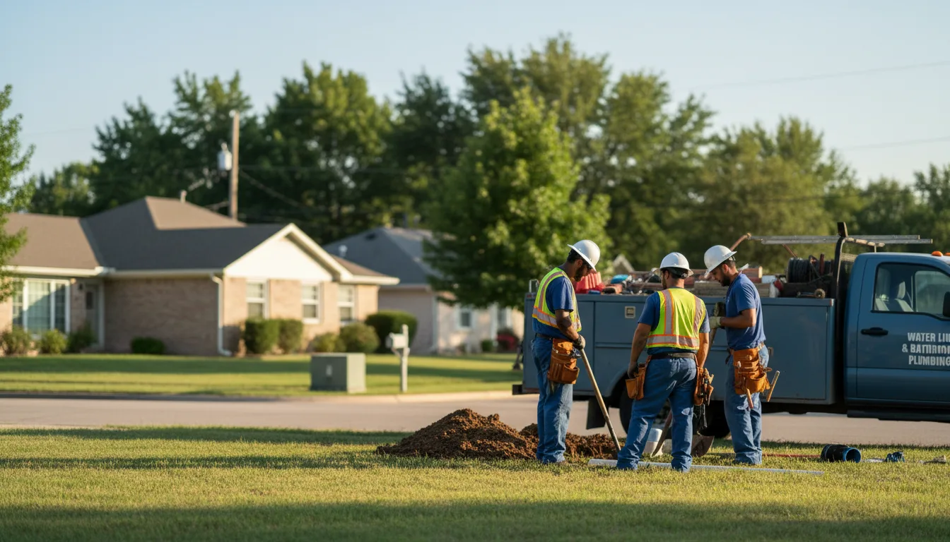 Residential water line and bathroom plumbing service in Wakita, OK